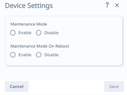 device settings window device settings window